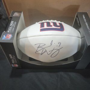 Autographed NY Giants Football - Brad Wings #9